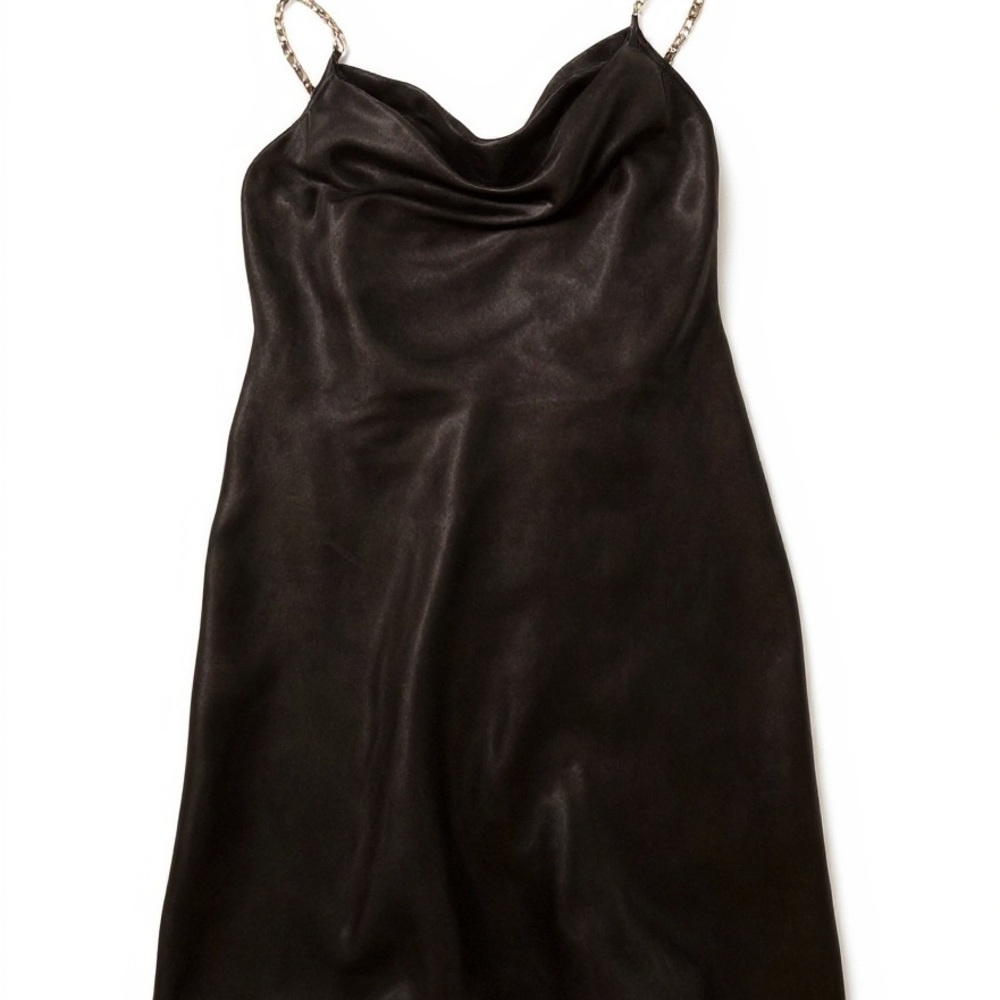 NWT Nordstrom | Bebe Sexy Mini Satin Little Black Slip Dress LBD | Size XL